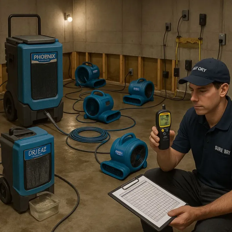 Structural Drying and Dehumidification process in McKee, KY
